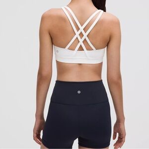 Lululemon Energy Sports Bra Criss Cross Strappy Back, White, Size 2